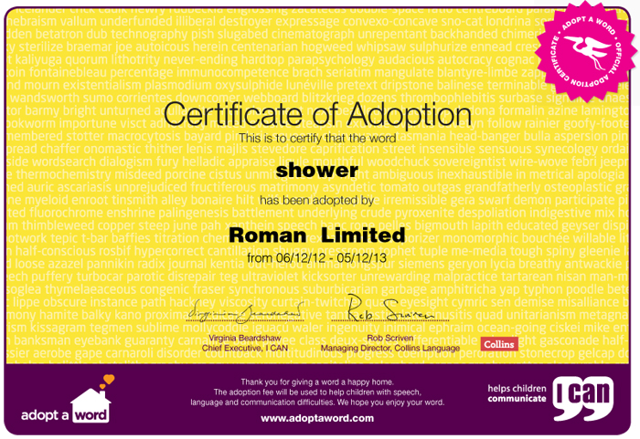 Adopt a Word - Shower